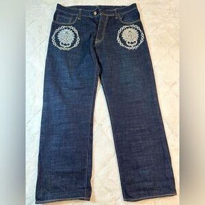 RMC rangy mountain company jeans men’s 42 SyncBlue design Tokyo Japan red monkey
